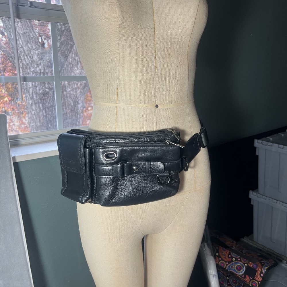 Genuine Leather Fanny Pack Large Capacity Waist Bag Crossbody Unisex Travel